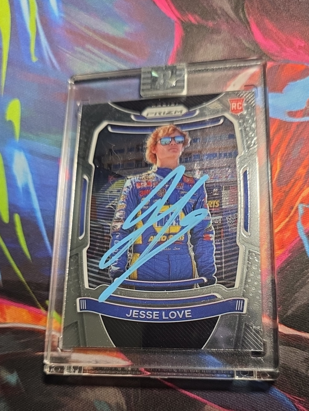 Panini Jesse Love Racing Card with Bright Blue Signature